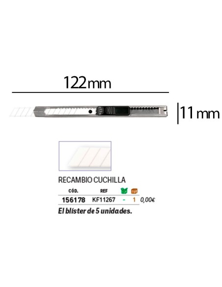 CUTER Q-CON. METALICO ESTRECHO CUCHILLA CERAMICA 9MM XD-C18 CLIP
