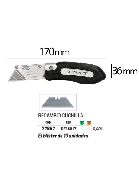 CUTER Q-CON.MET. PLEGABLE MANGO ANTIDESLIZA 19MM XD-925 CONCLIP