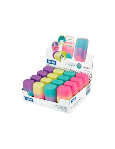 SACAPUNTAS MILAN COMPACT SUNSET PLAST.2 USOS GOMA BORRAR SURT.
