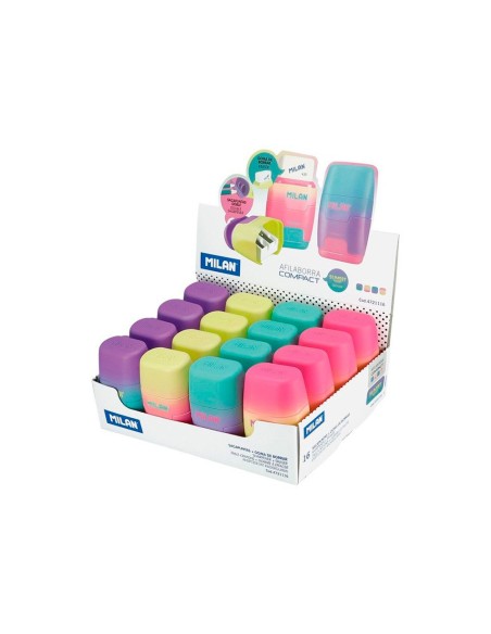 SACAPUNTAS MILAN COMPACT SUNSET PLAST.2 USOS GOMA BORRAR SURT.