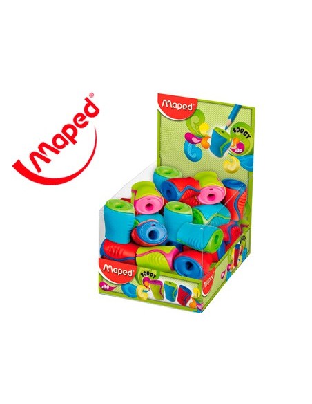 SACAPUNTAS PLASTICO MAPED BOOGY UN USO C/DEPOSITO COL.SURT.