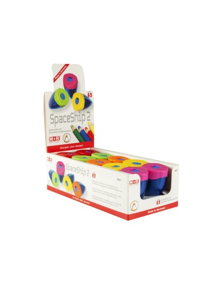 SACAPUNTAS MOR PLASTICO JUMBO UN USO C/DEPOSITO COL.SURT.9670050