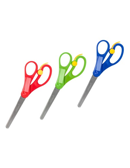 TIJERA ESCOLAR LIDERPAPEL 15 CM CON RESORTE FACILITAR EL CORTE UNIDAD