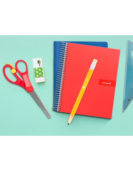 TIJERA ESCOLAR LIDERPAPEL 15 CM CON RESORTE FACILITAR EL CORTE UNIDAD