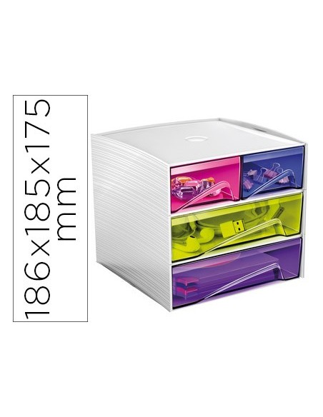 FICHEROCEP MYCUBE 4 POLIESTIRENO MULTI COL. 186X185X175 MM