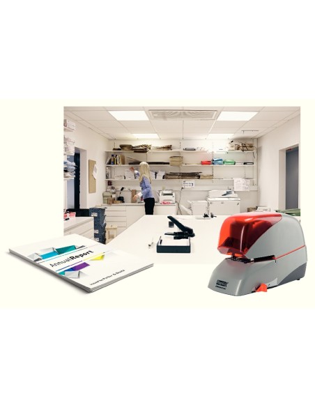 GRAPADORA RAPID 5080E ELECTRICA BL./NG. CAP. 80H. GRAPAS CASETE 5080