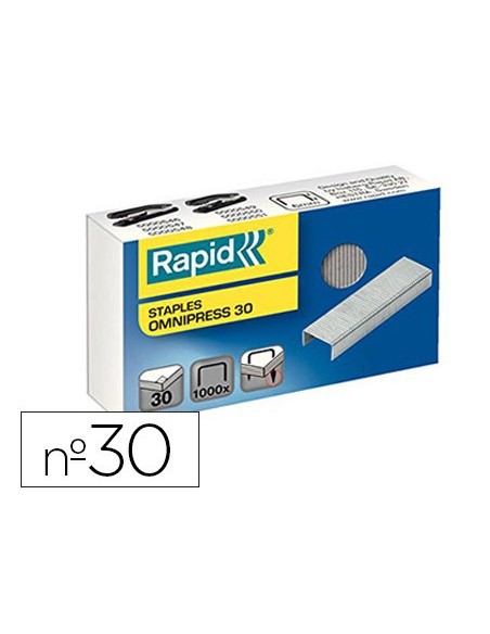 GRAPAS RAPID OMNIPRESS 30 GALVANIZADAS CAJA DE 1000 GRAPAS