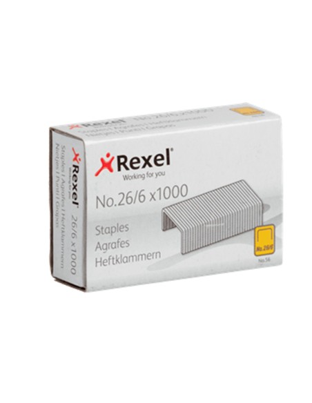 GRAPAS REXEL 26/6MM GALVANIZADA CAJA 1000 UD.