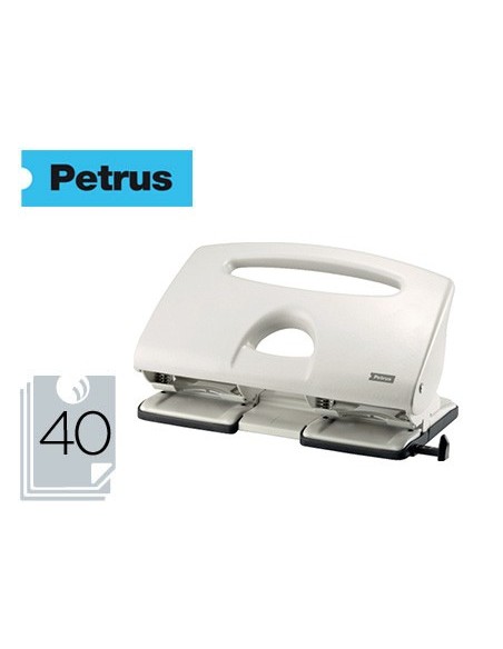 TALADRADOR PETRUS 505 METALICO COLOR GRIS 4 PUNZONES CAP. 40 HOJAS