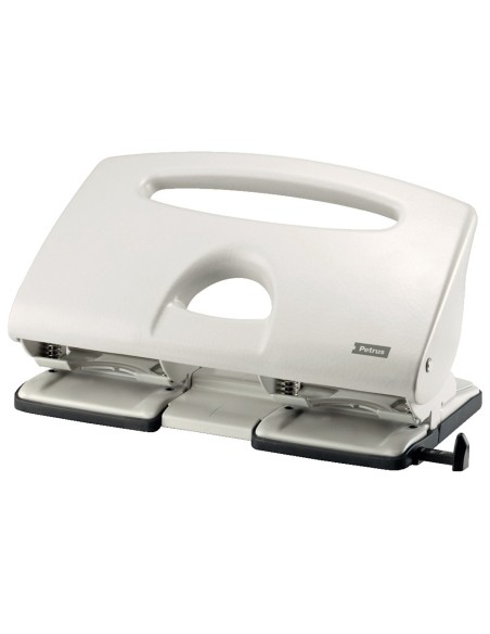 TALADRADOR PETRUS 505 METALICO COLOR GRIS 4 PUNZONES CAP. 40 HOJAS