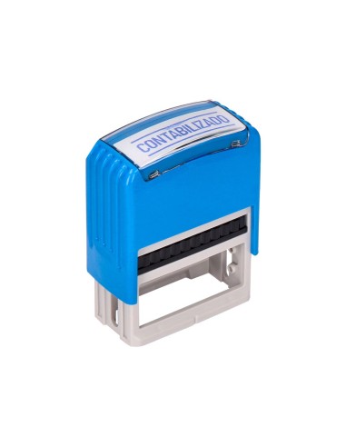 SELLO ENTINTADO AUTOMATICO Q-CON.CONTABILIZADO ALMOHADIL 14X38MM AZ.