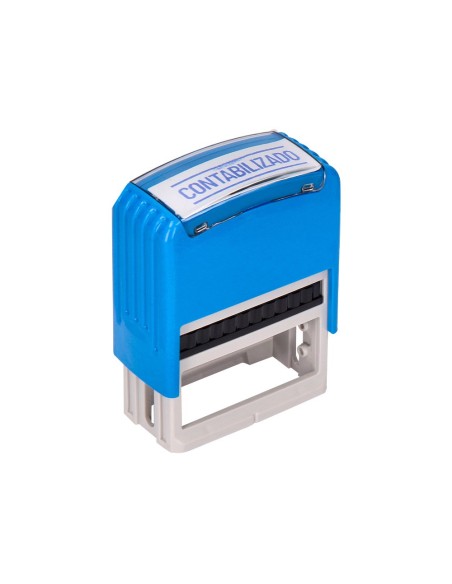 SELLO ENTINTADO AUTOMATICO Q-CON.CONTABILIZADO ALMOHADIL 14X38MM AZ.