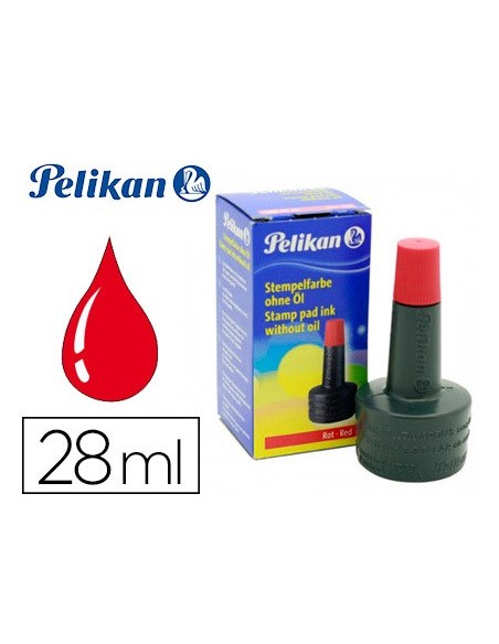 TINTA TAMPON PELIKAN ROJO  FRASCO DE 28 ML