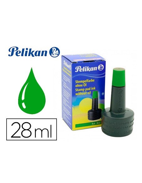 TINTA TAMPON PELIKAN VERDE FRASCO DE 28 ML