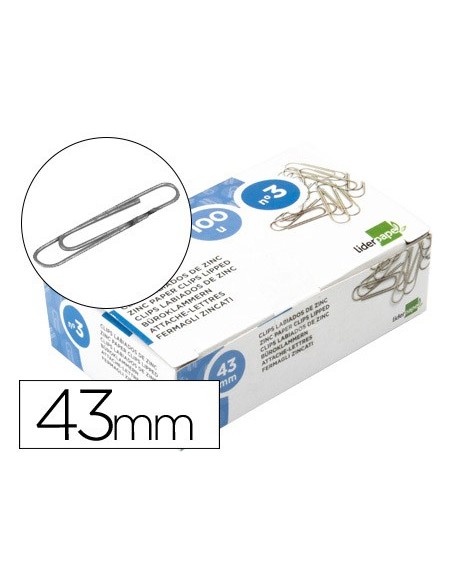 CLIPS LABIADOS Nº 3 43 MM CAJA 100 UDS.