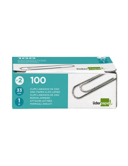 CLIPS LABIADOS Nº 2 33 MM CAJA 100 UDS.