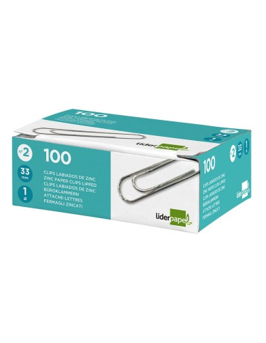 CLIPS LABIADOS Nº 2 33 MM CAJA 100 UDS.