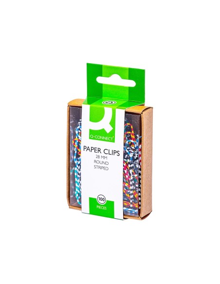 CLIPS COL.RAYADOS Q-CON. 28 MM CAJA 100 UDS. COL.SURT.