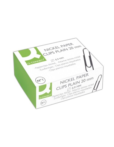 CLIPS NIQUELADOS Q-CON. Nº 1 20MM CAJA 100