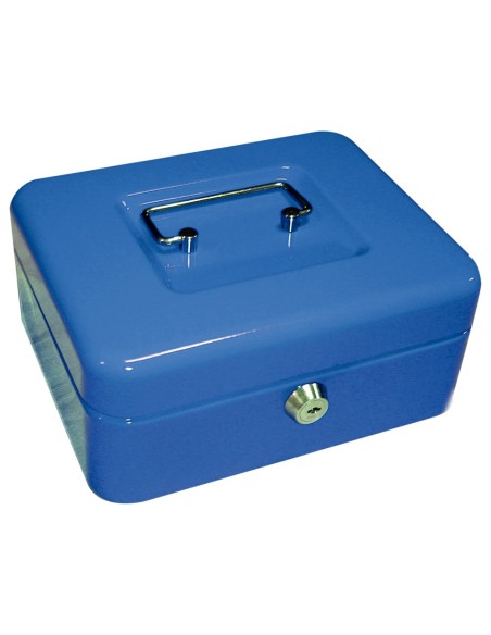 CAJA CAUDALES Q-CON.8" 200X160X90 MM AZUL C/PORTAMONEDAS