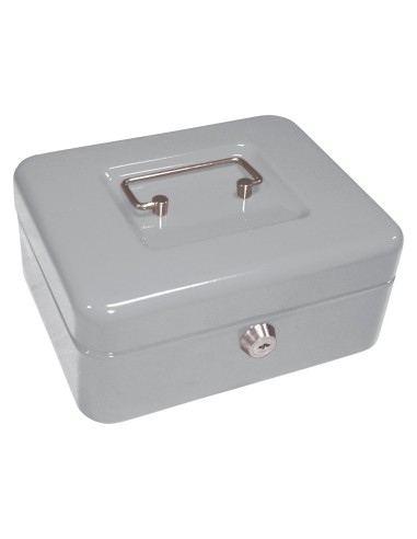 CAJA CAUDALES Q-CON.8" 200X160X90 MM PLATA C/PORTAMONEDAS