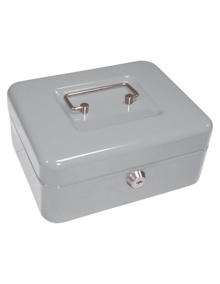 CAJA CAUDALES Q-CON.8" 200X160X90 MM PLATA C/PORTAMONEDAS