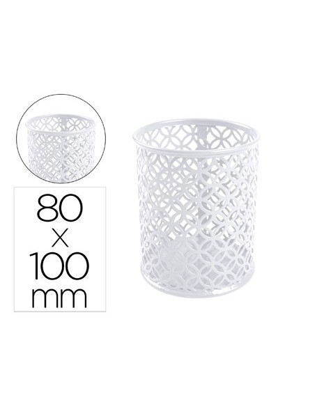 CUBILETE PORTALAPICES Q-CON.METAL REDONDO BL.DIAMETRO 80 ALTURA 100MM