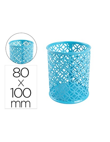 CUBILETE PORTALAPICES Q-CON.METAL REDONDO TURQ.80 ALTURA 100MM