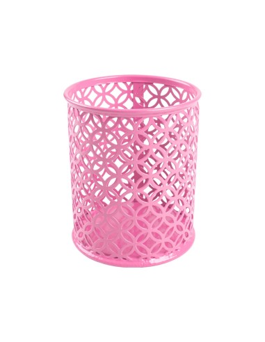 CUBILETE PORTALAPICES Q-CON.METAL REDONDO ROSA 80 ALTURA 100MM