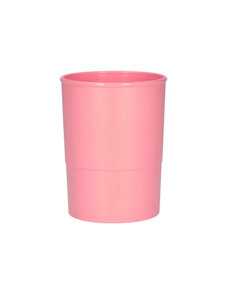 CUBILETE PORTALAPICES Q-CON.ROSA PASTEL OPACO PLAST. 75MM ALTO 100MM