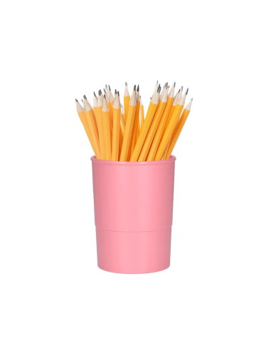 CUBILETE PORTALAPICES Q-CON.ROSA PASTEL OPACO PLAST. 75MM ALTO 100MM