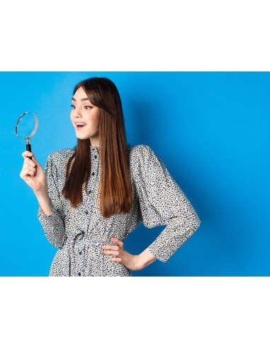 LUPA CRISTAL ARO METALICO MANGO NEGRO W-105 89 MM