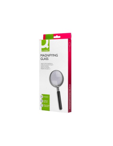 LUPA CRISTAL ARO METALICO MANGO NEGRO W-105 89 MM