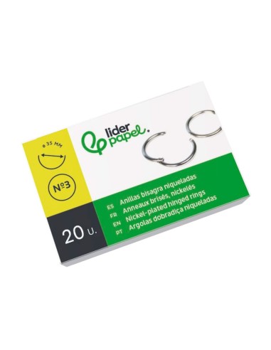 ANILLAS BISAGRA NIQUELADAS N.3 DIAMETRO 32 MM-CAJA 20 ANILLAS