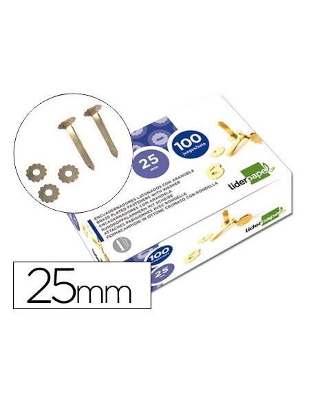 ENCUADERNADORES 25 MM C/ARANDELA LATONADOS CAJA 100
