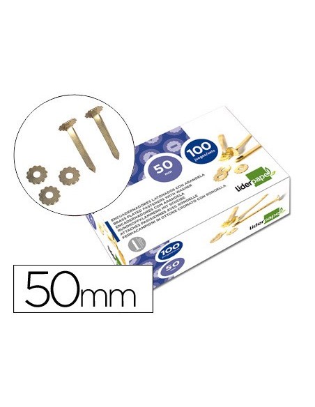 ENCUADERNADORES 50 MM C/ARANDELA LATONADOS CAJA 100