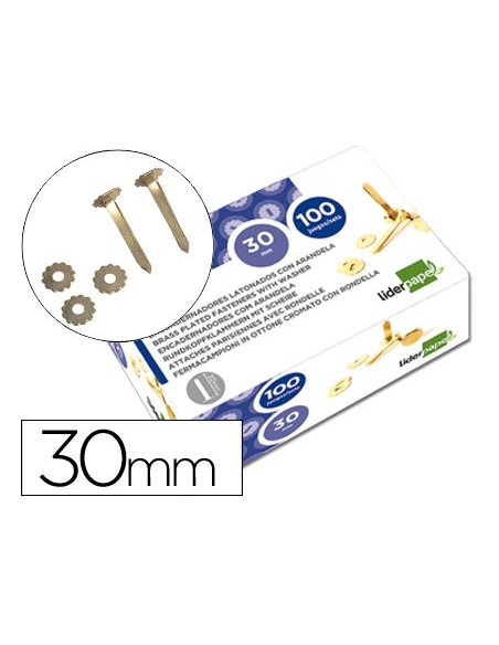 ENCUADERNADORES 30 MM C/ARANDELA LATONADOS CAJA 100
