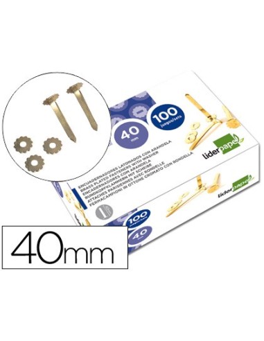 ENCUADERNADORES 40 MM C/ARANDELA LATONADOS CAJA 100