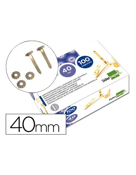 ENCUADERNADORES 40 MM C/ARANDELA LATONADOS CAJA 100