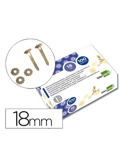 ENCUADERNADORES 18 MM C/ARANDELA LATONADOS CAJA 100