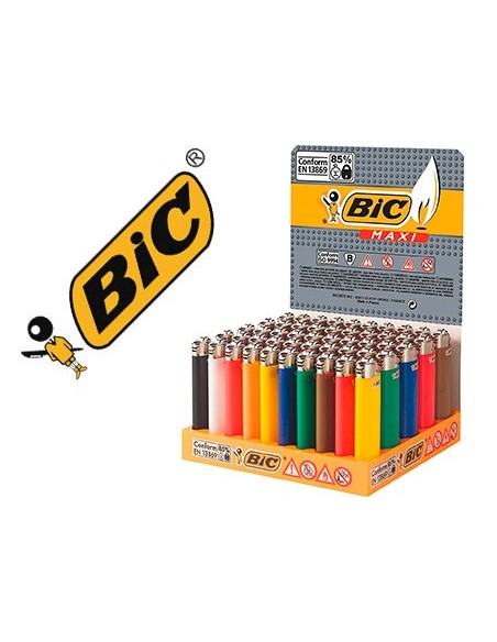 ENCENDEDOR BIC MAXI J26 EXPOSITOR 50 UD.SURT.