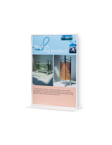 EXPOSITOR SOBREM.Q-CON.C/FORMA T METACRILATO TAMAÑO A4 A DOS CARAS