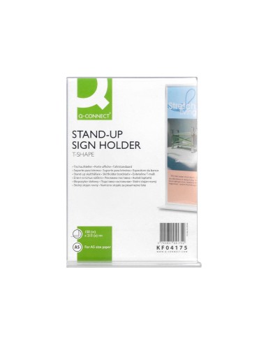 EXPOSITOR SOBREM.Q-CON.C/FORMA T METACRILATO TAMAÑO A5 A DOS CARAS