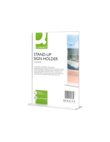 EXPOSITOR SOBREM.Q-CON.C/FORMA T METACRILATO TAMAÑO A5 A DOS CARAS