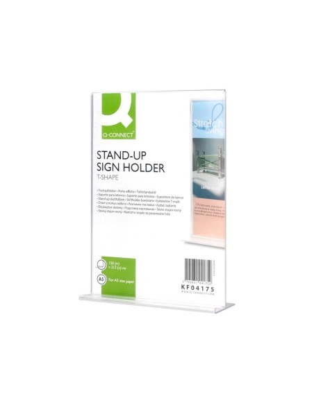 EXPOSITOR SOBREM.Q-CON.C/FORMA T METACRILATO TAMAÑO A5 A DOS CARAS