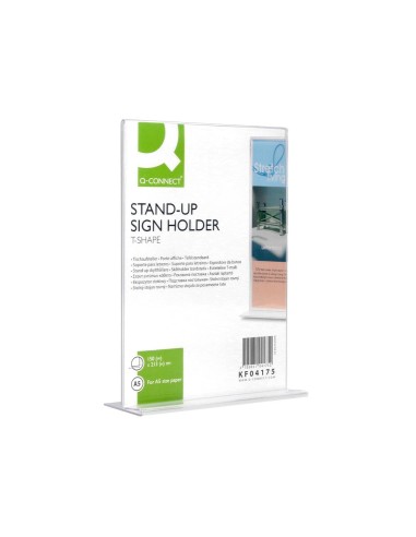 EXPOSITOR SOBREM.Q-CON.C/FORMA T METACRILATO TAMAÑO A5 A DOS CARAS