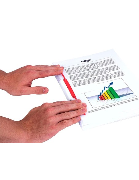 ENCUADERNADOR FASTENER Q-CON.PLASTICO D-CLIPS COLOR ROJO CAJA 100 UDS