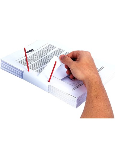 ENCUADERNADOR FASTENER Q-CON.PLASTICO D-CLIPS COLOR ROJO CAJA 100 UDS