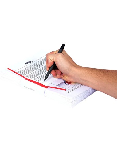 ENCUADERNADOR FASTENER Q-CON.PLASTICO D-CLIPS COLOR ROJO CAJA 100 UDS