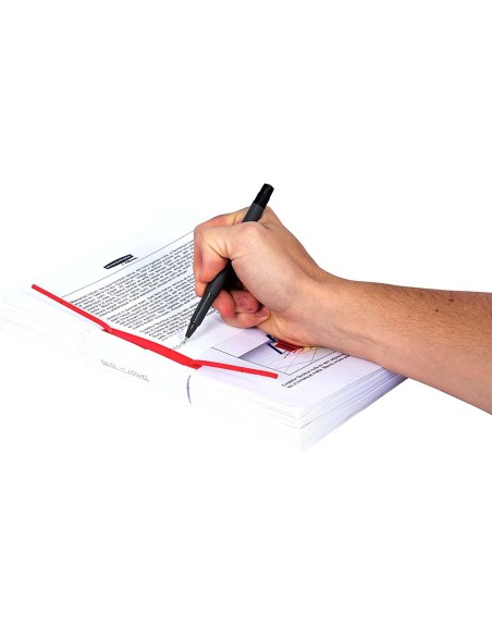 ENCUADERNADOR FASTENER Q-CON.PLASTICO D-CLIPS COLOR ROJO CAJA 100 UDS